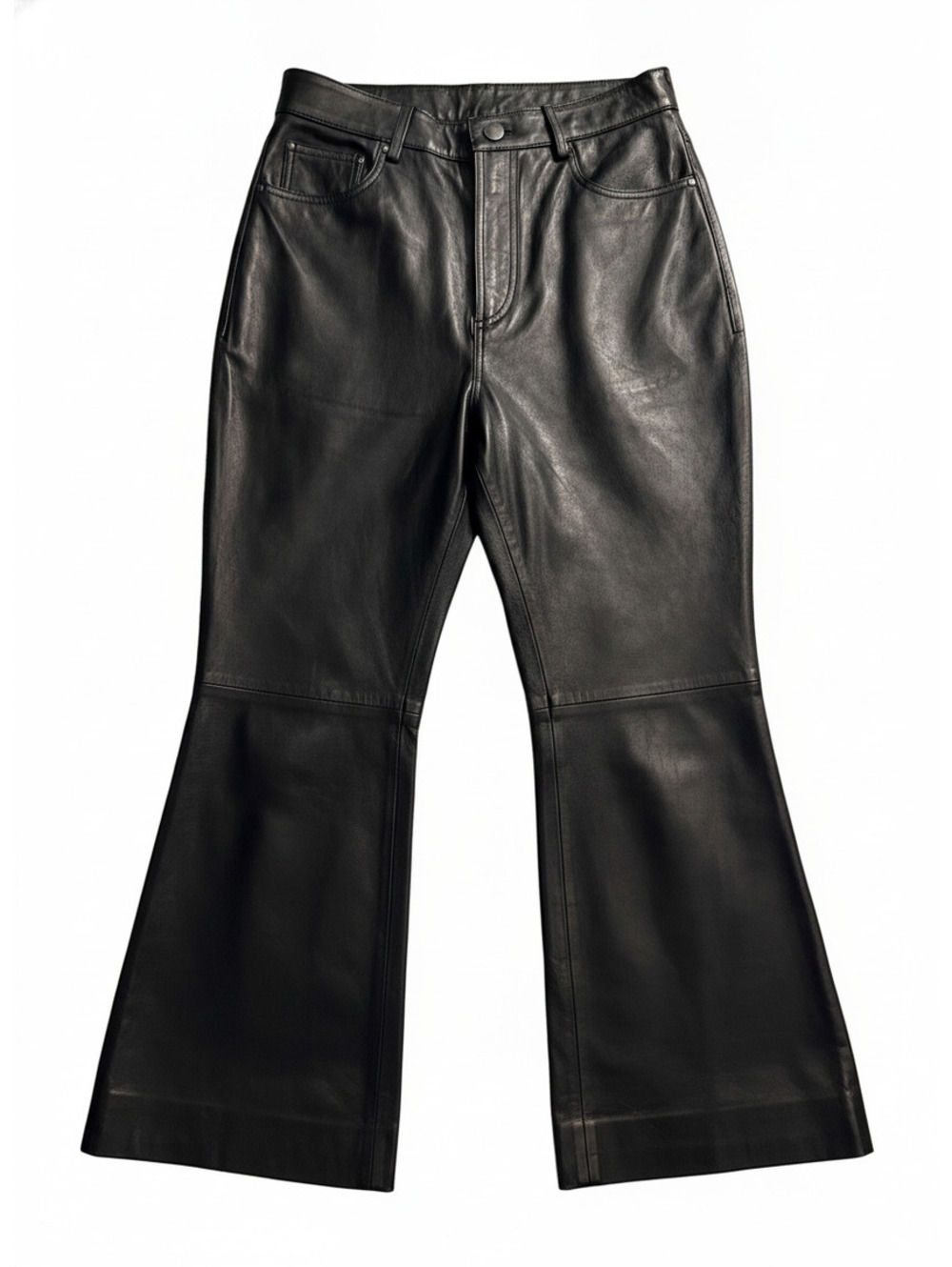 Bod and Christensen NWT Black GENUINE  Leather Flared Pants